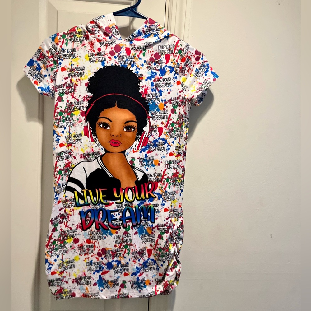 NWOT Cute U sleepwear short sleeve dress with hoodie